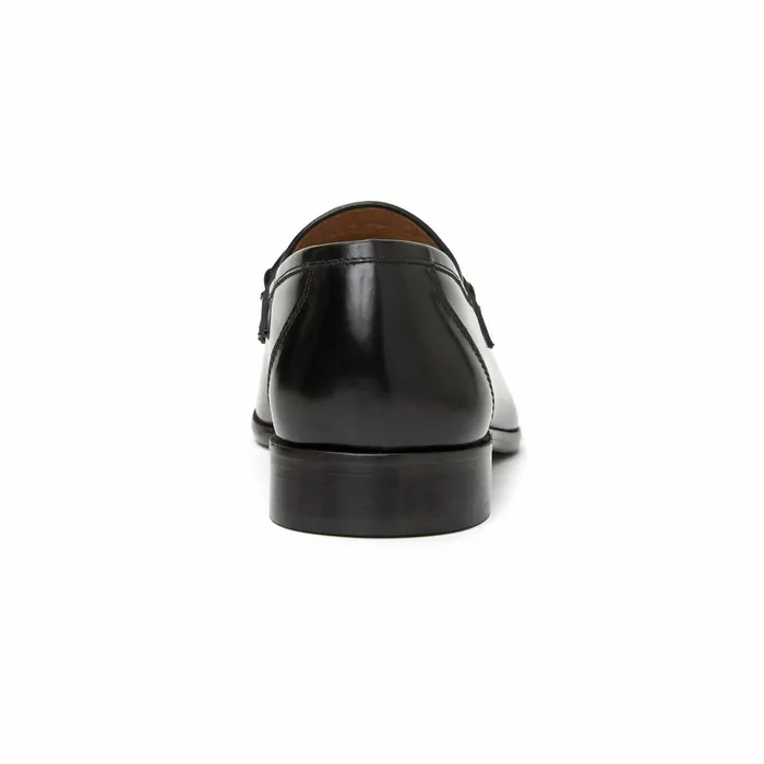Men Dress Shoes Bruno Magli Alessio Slip On Black Bit Loafer Black Leather