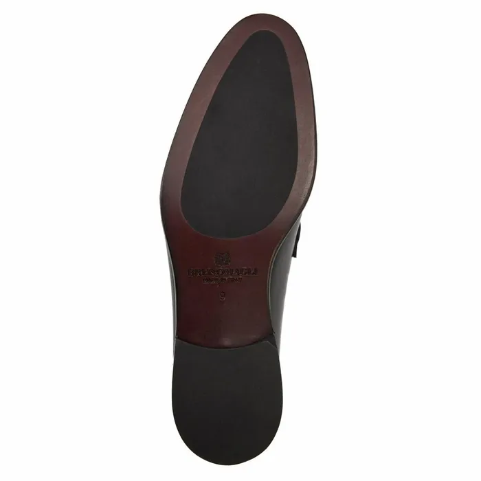 Men Dress Shoes Bruno Magli Alessio Slip On Black Bit Loafer Black Leather