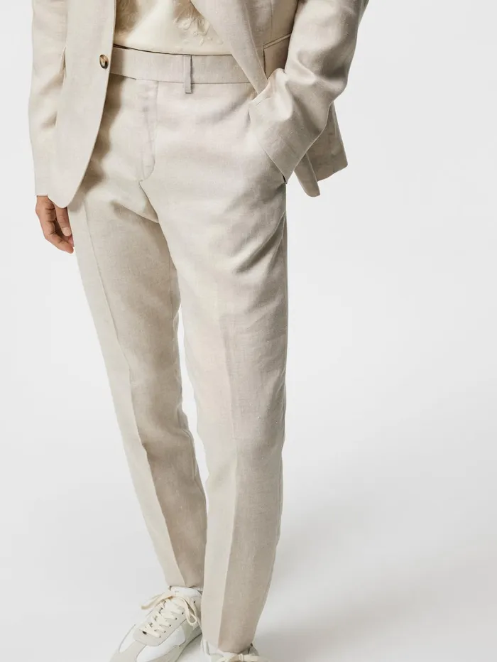 Men Grant Super Linen Pants Safari Beige JLindeberg Tailored Trousers