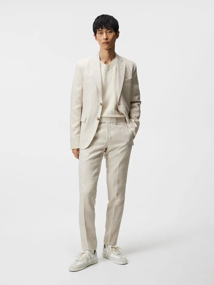Men Grant Super Linen Pants Safari Beige JLindeberg Tailored Trousers