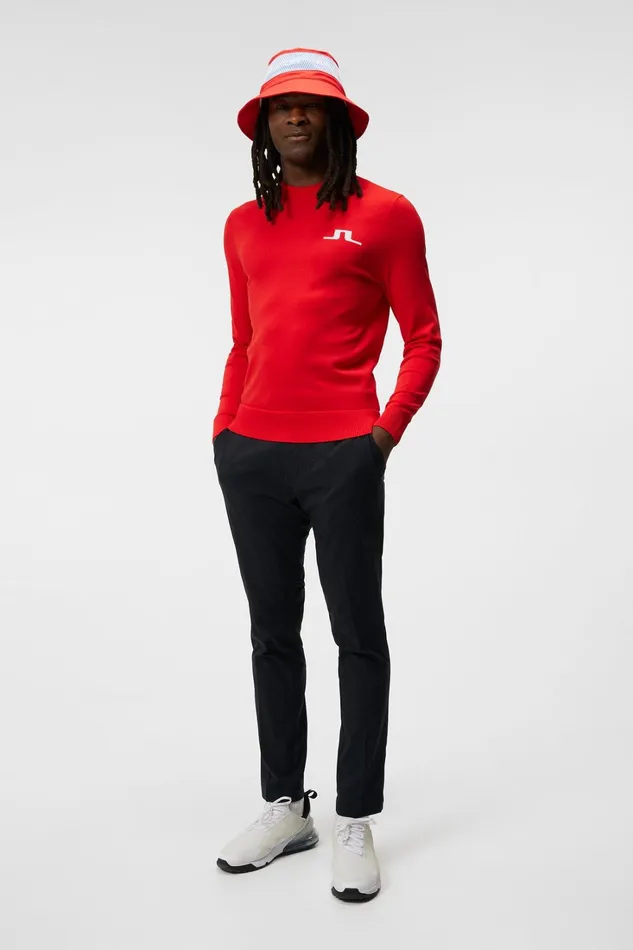 Men Gus Knitted Sweater Fiery Red JLindeberg Knitwear Men Gus Knitted Sweater Fiery Red JLindeberg Knitwear