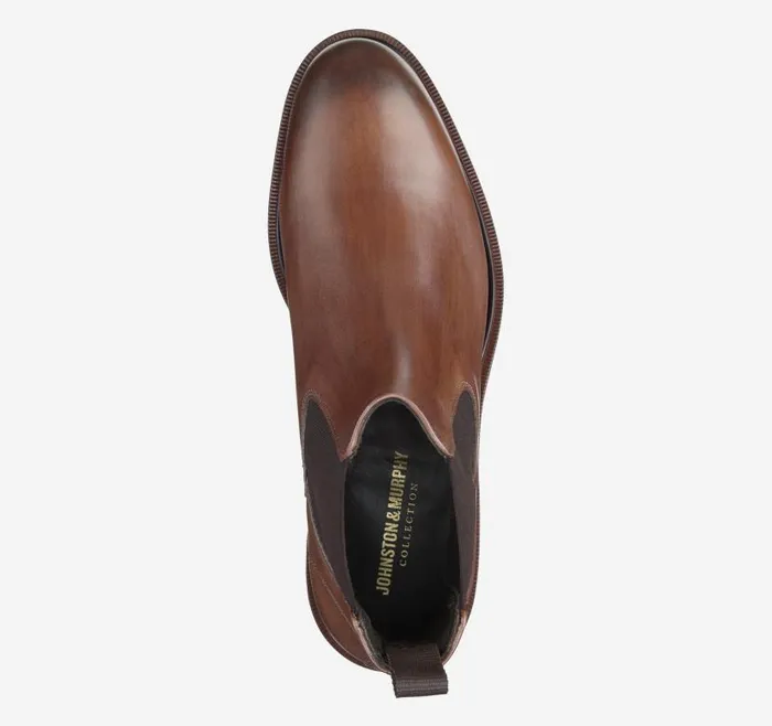 Men Johnston and Murphy Boots Hartley Chelsea Boot Brown Italian Calfskin Men Johnston and Murphy Boots Hartley Chelsea Boot Brown Italian Calfskin