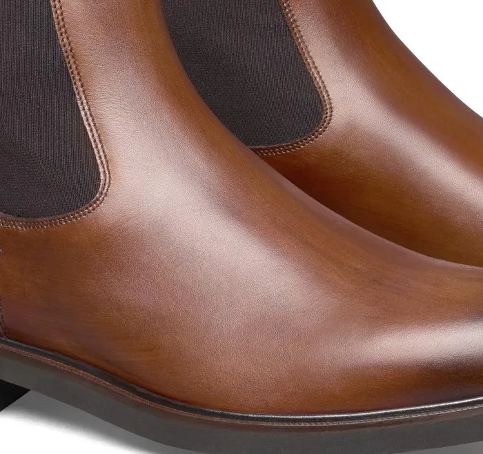 Men Johnston and Murphy Boots Hartley Chelsea Boot Brown Italian Calfskin Men Johnston and Murphy Boots Hartley Chelsea Boot Brown Italian Calfskin