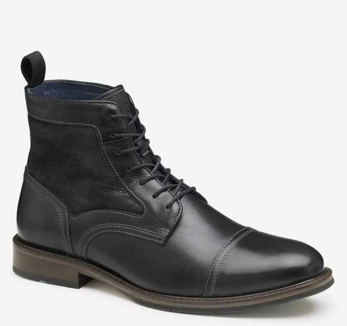 Men Johnston and Murphy Boots XC Flex Raleigh Cap Toe Shearling Boot Black Full Grainshearling Men Johnston and Murphy Boots XC Flex Raleigh Cap Toe Shearling Boot Black Full Grainshearling