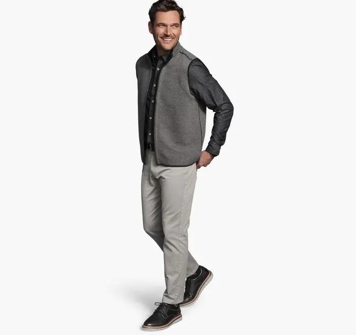Men Johnston and Murphy Coats Jackets and Vests Reversible Channel Quilted Vest Gray Heatherblack Men Johnston and Murphy Coats Jackets and Vests Reversible Channel Quilted Vest Gray Heatherblack