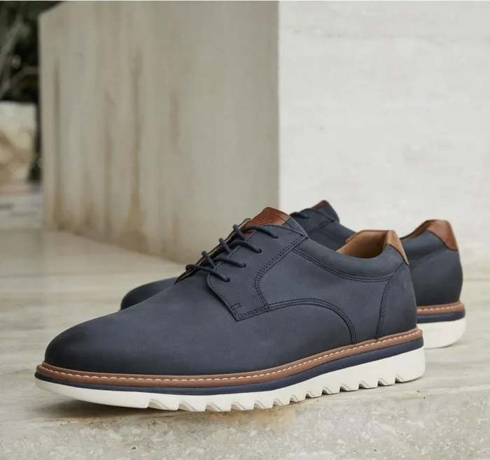 Men Johnston and Murphy LaceUps Braydon Plain Toe Navy Oiled Nubuck Men Johnston and Murphy LaceUps Braydon Plain Toe Navy Oiled Nubuck