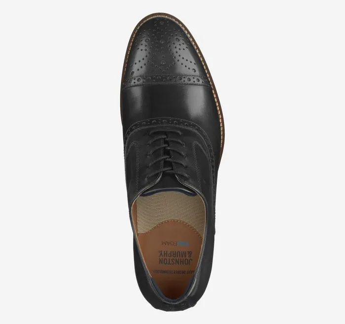 Men Johnston and Murphy LaceUps Conard 20 Cap Toe Black Full Grain