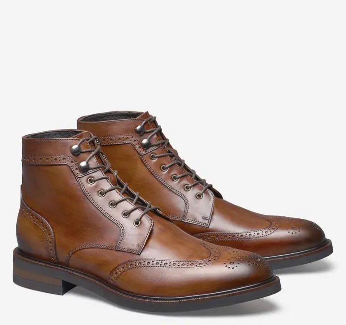 Men Johnston and Murphy LaceUps Hartley Wingtip Boot Brown Handstained Calfskin Men Johnston and Murphy LaceUps Hartley Wingtip Boot Brown Handstained Calfskin