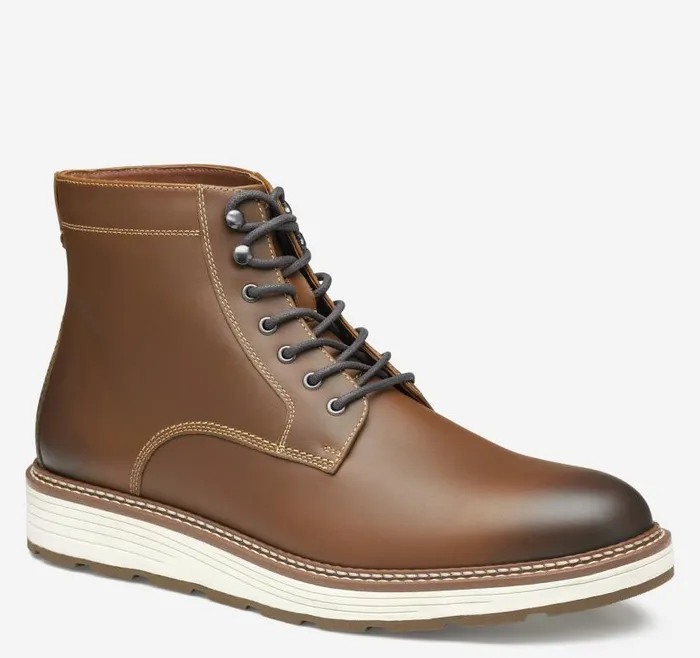 Men Johnston and Murphy LaceUps Upton Lug Plain Toe Boot Dark Tan Waterproof Full Grain Men Johnston and Murphy LaceUps Upton Lug Plain Toe Boot Dark Tan Waterproof Full Grain