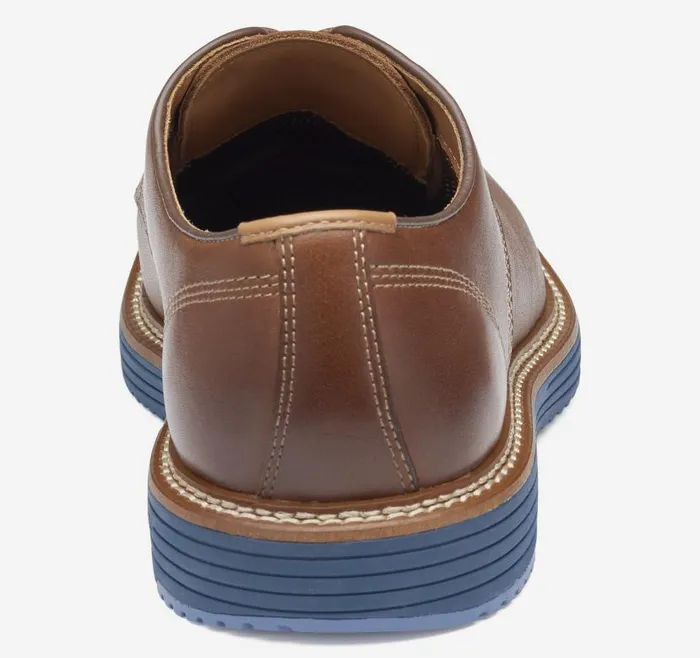Men Johnston and Murphy LaceUps Upton Plain Toe Tan Full Grainblue Sole