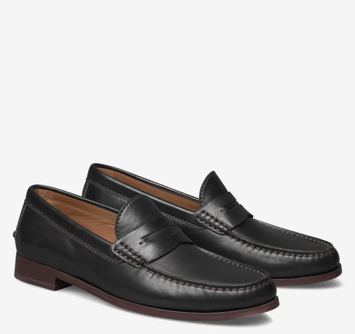Men Johnston and Murphy SlipOns and Loafers Baldwin Penny Loafer Black Sheepskin Men Johnston and Murphy SlipOns and Loafers Baldwin Penny Loafer Black Sheepskin