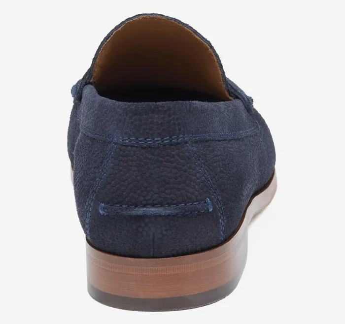 Men Johnston and Murphy SlipOns and Loafers Baldwin Penny Loafer Navy English Suede