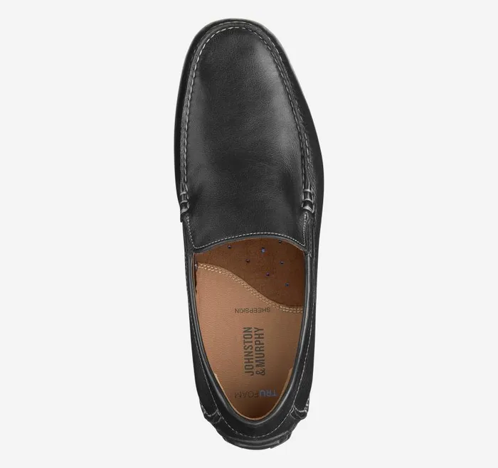 Men Johnston and Murphy SlipOns and Loafers Cort Moc Venetian Black Full Grain Men Johnston and Murphy SlipOns and Loafers Cort Moc Venetian Black Full Grain