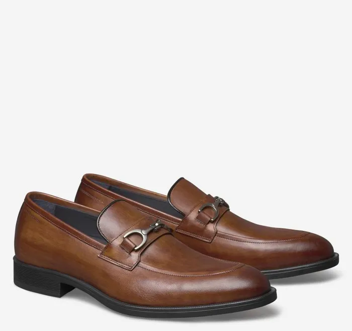 Men Johnston and Murphy SlipOns and Loafers Flynch Bit Loafer Tan Italian Calfskin Men Johnston and Murphy SlipOns and Loafers Flynch Bit Loafer Tan Italian Calfskin