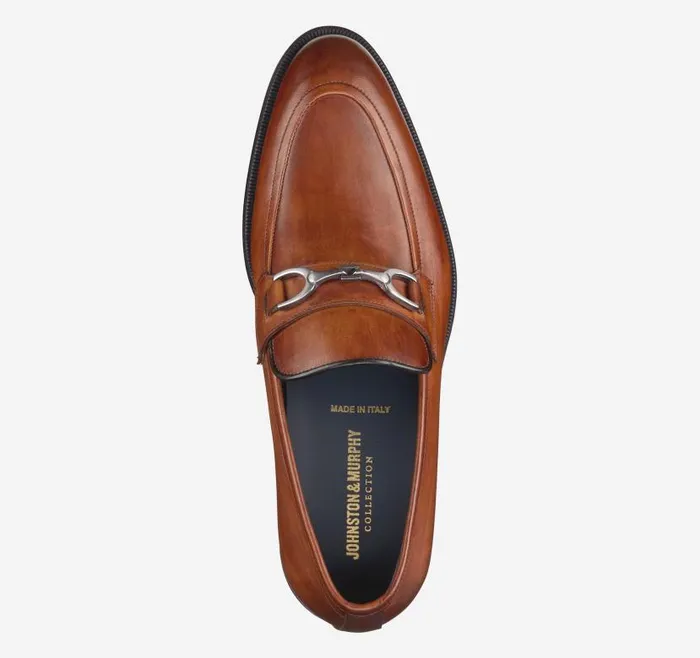 Men Johnston and Murphy SlipOns and Loafers Flynch Bit Loafer Tan Italian Calfskin Men Johnston and Murphy SlipOns and Loafers Flynch Bit Loafer Tan Italian Calfskin