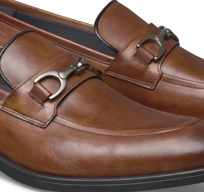 Men Johnston and Murphy SlipOns and Loafers Flynch Bit Loafer Tan Italian Calfskin Men Johnston and Murphy SlipOns and Loafers Flynch Bit Loafer Tan Italian Calfskin