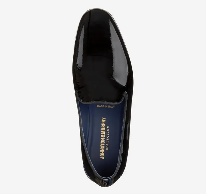 Men Johnston and Murphy SlipOns and Loafers Kinser SlipOn Loafer Black Italian Patent Calfskin Men Johnston and Murphy SlipOns and Loafers Kinser SlipOn Loafer Black Italian Patent Calfskin