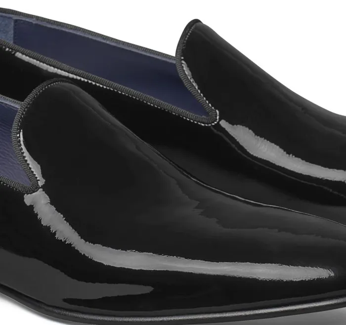 Men Johnston and Murphy SlipOns and Loafers Kinser SlipOn Loafer Black Italian Patent Calfskin Men Johnston and Murphy SlipOns and Loafers Kinser SlipOn Loafer Black Italian Patent Calfskin