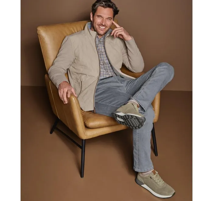Men Johnston and Murphy Sweaters and Knits Quilted FullZip Tan Men Johnston and Murphy Sweaters and Knits Quilted FullZip Tan