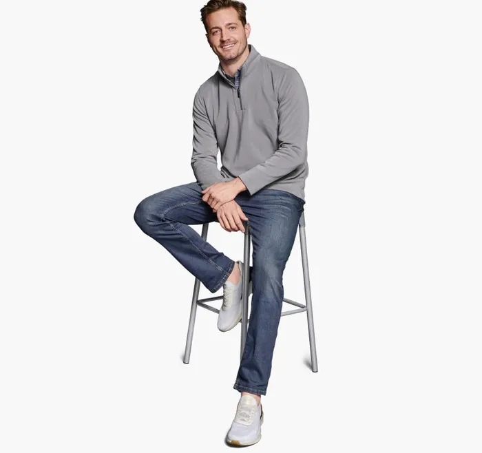 Men Johnston and Murphy Sweaters and Knits Vintage Washed QuarterZip Grey Men Johnston and Murphy Sweaters and Knits Vintage Washed QuarterZip Grey