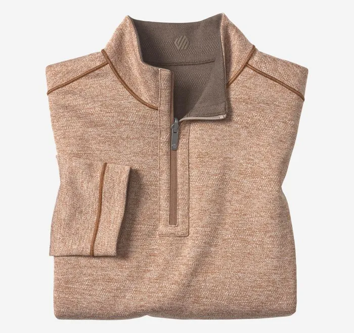 Men Johnston and Murphy Sweaters and Knits XC4 Performance Reversible QuarterZip Brownrust Men Johnston and Murphy Sweaters and Knits XC4 Performance Reversible QuarterZip Brownrust