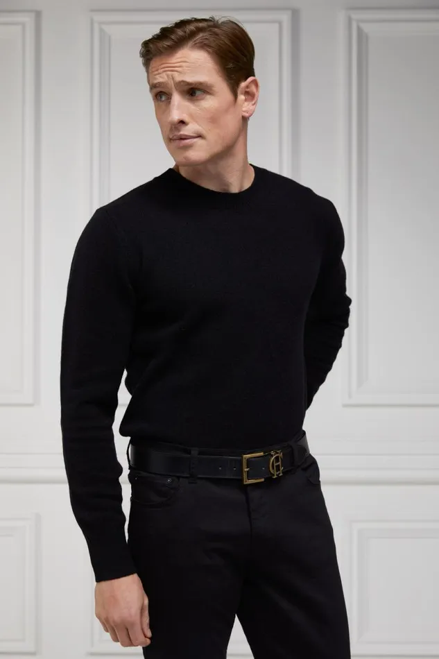 Men Knitwear Holland Cooper Byron Crew Neck Knit Black