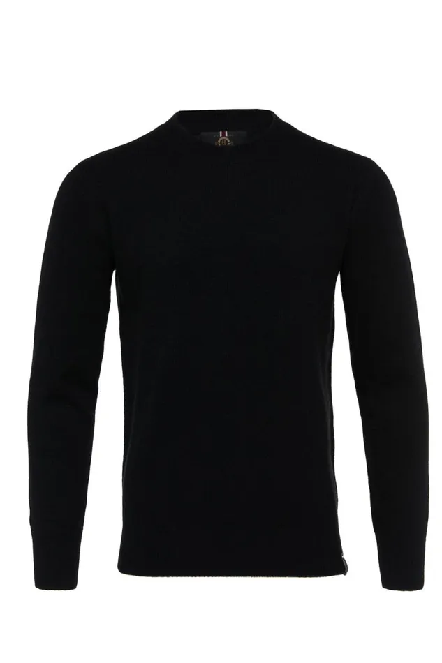 Men Knitwear Holland Cooper Byron Crew Neck Knit Black