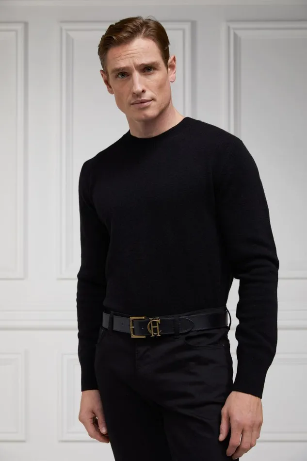 Men Knitwear Holland Cooper Byron Crew Neck Knit Black