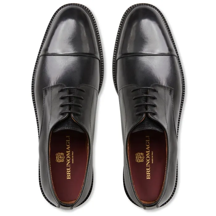 Men Laceups and Oxfords Bruno Magli Aydin Cap Toe Leather DerbyBlack