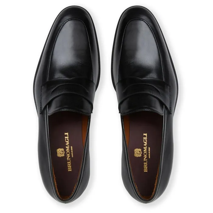 Men Loafers and Slipons Bruno Magli Maioco Slip On Loafer Black Leather