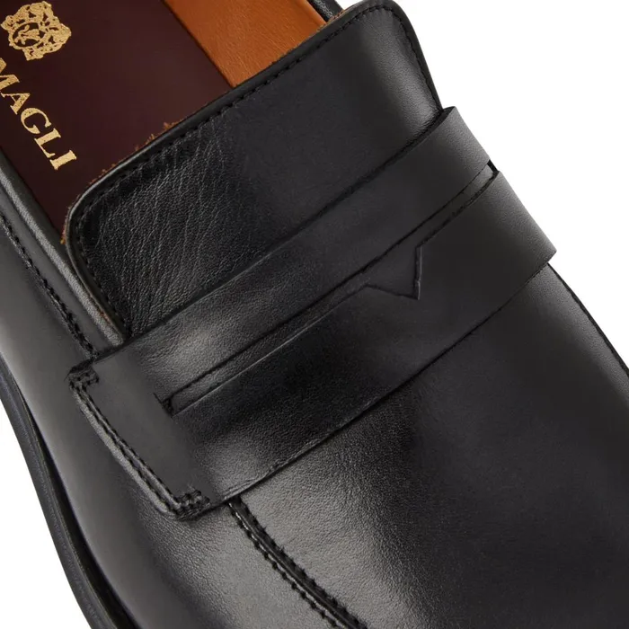 Men Loafers and Slipons Bruno Magli Raging Leather Penny Loafer Black