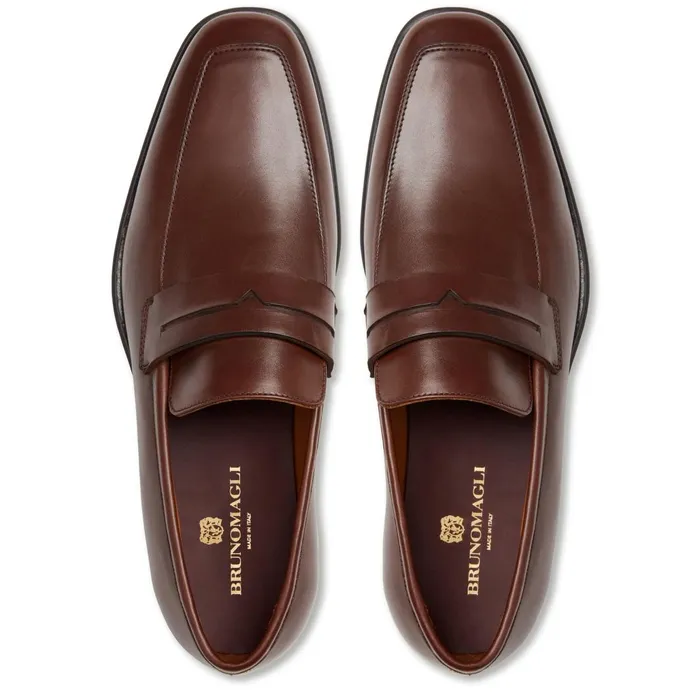 Men Loafers and Slipons Bruno Magli Raging Leather Penny Loafer Cognac