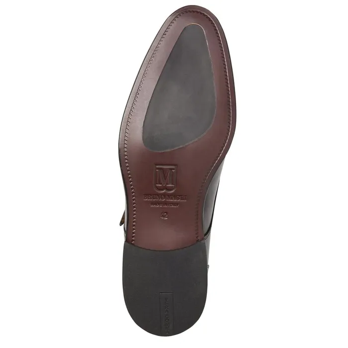 Men Loafers and Slipons Bruno Magli Solero Classic Leather Single Monk StrapBlack