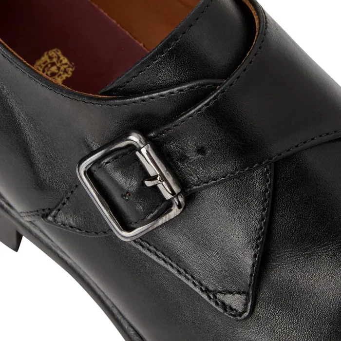 Men Loafers and Slipons Bruno Magli Solero Classic Leather Single Monk StrapBlack
