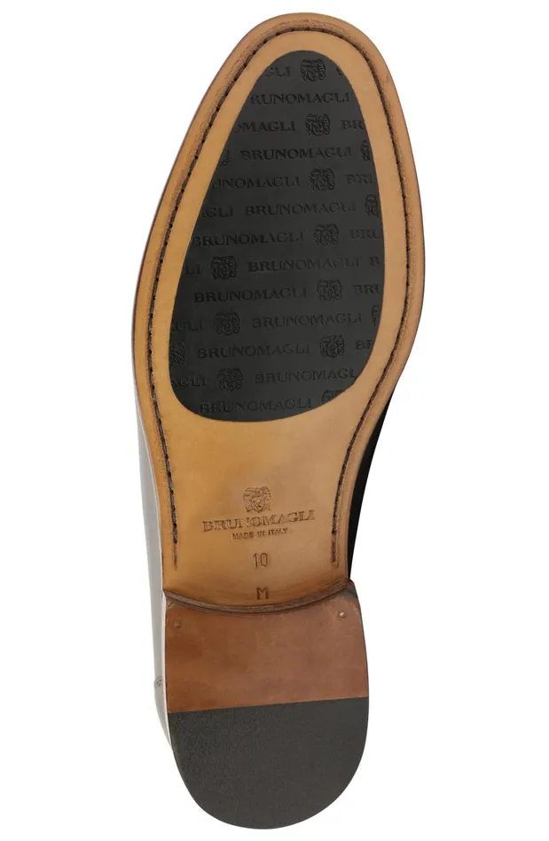 Men Loafers and Slipons Bruno Magli Trieste Classic Leather Moccasin 8211 Dark Brown Cervo