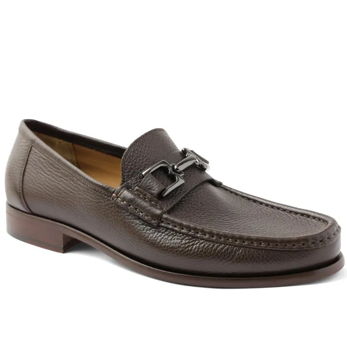 Men Loafers and Slipons Bruno Magli Trieste Classic Leather Moccasin 8211 Dark Brown Cervo