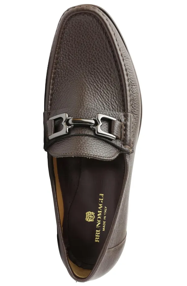 Men Loafers and Slipons Bruno Magli Trieste Classic Leather Moccasin 8211 Dark Brown Cervo