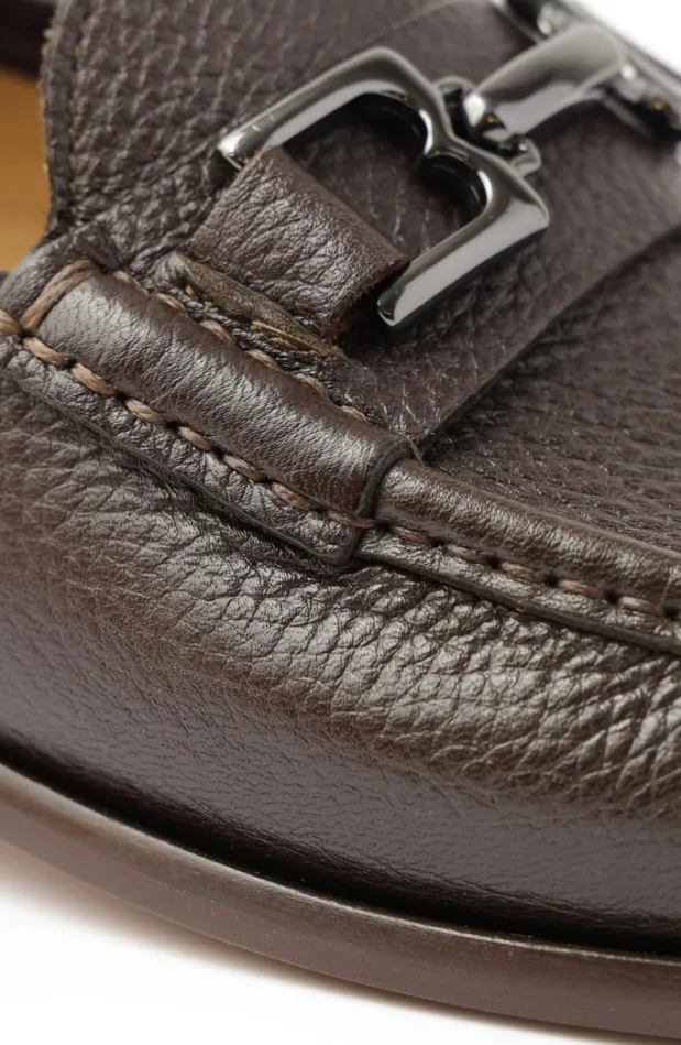 Men Loafers and Slipons Bruno Magli Trieste Classic Leather Moccasin 8211 Dark Brown Cervo