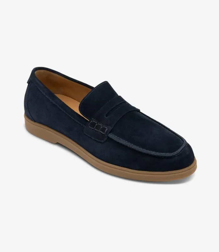 Men Loake Loafers Lucca Navy Suede Men Loake Loafers Lucca Navy Suede