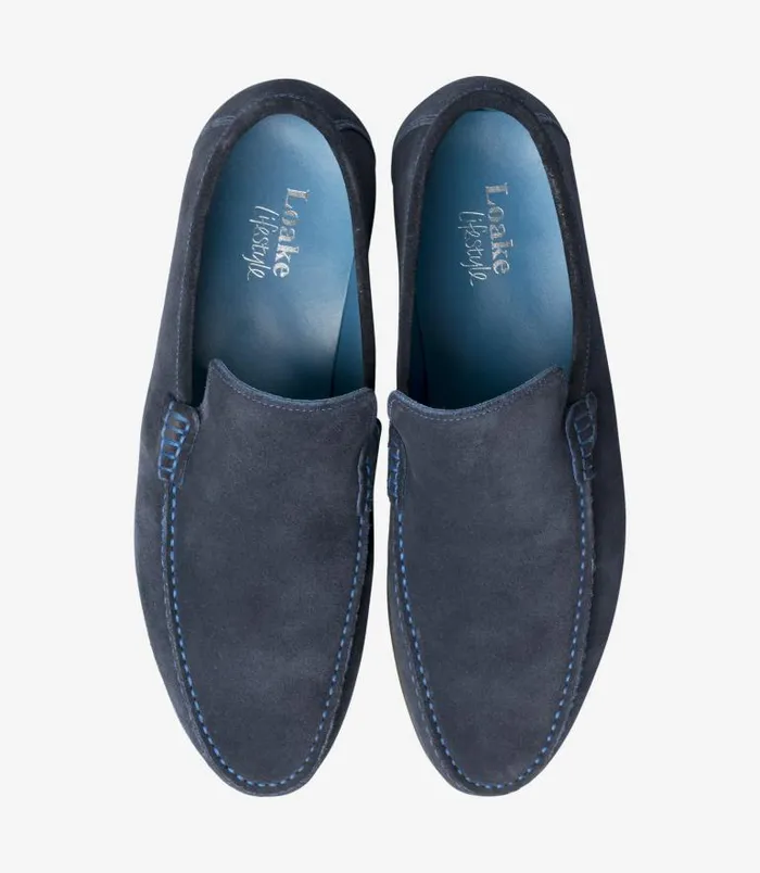 Men Loake Loafers Nicholson Navy Suede Men Loake Loafers Nicholson Navy Suede