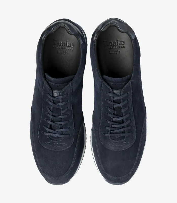 Men Loake Trainers and Sneakers Bannister Navy Suede Men Loake Trainers and Sneakers Bannister Navy Suede