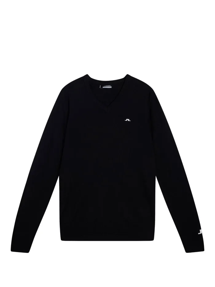Men Lymann Knitted Sweater Black JLindeberg Knitwear Men Lymann Knitted Sweater Black JLindeberg Knitwear