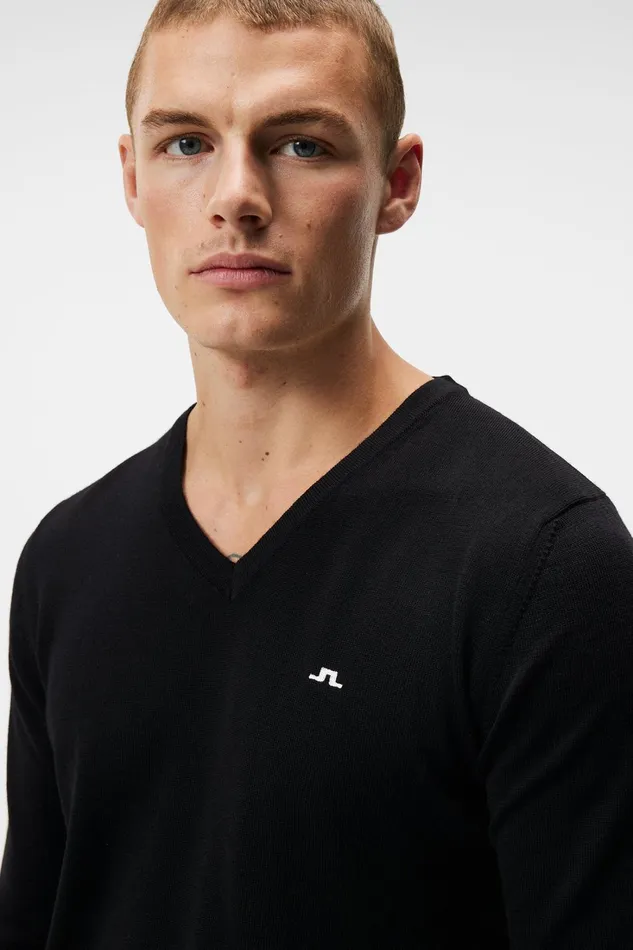 Men Lymann Knitted Sweater Black JLindeberg Knitwear Men Lymann Knitted Sweater Black JLindeberg Knitwear