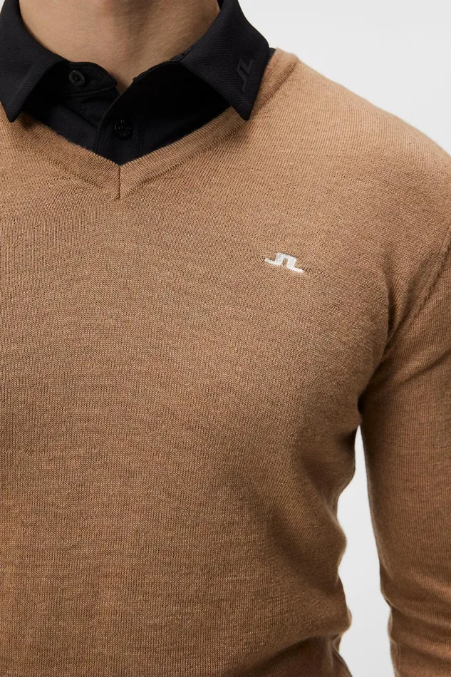 Men Lymann Knitted Sweater Tiger Brown JLindeberg Knitwear Men Lymann Knitted Sweater Tiger Brown JLindeberg Knitwear