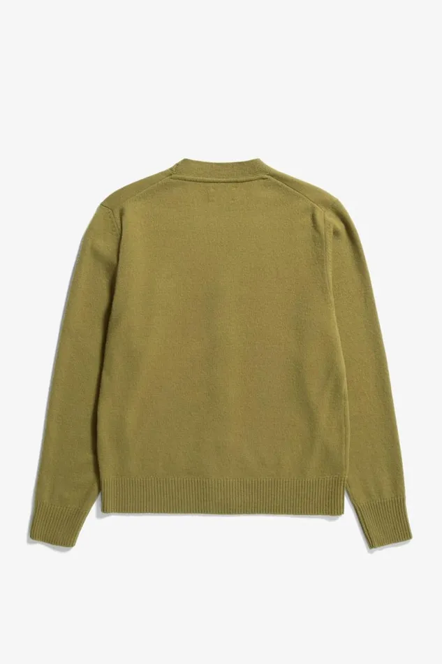 Men Norse Standard Merino Lambswool Cardigan Sitka Green Norse Projects Knitwear