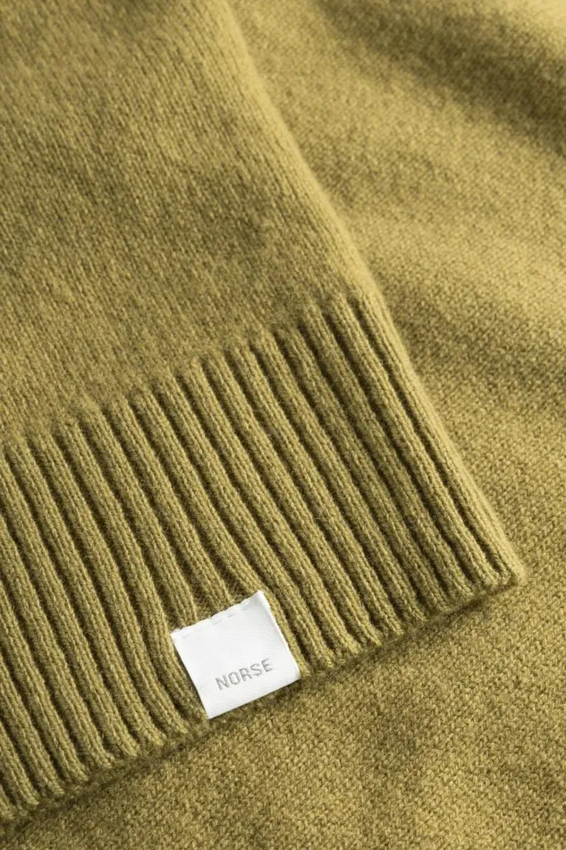 Men Norse Standard Merino Lambswool Cardigan Sitka Green Norse Projects Knitwear