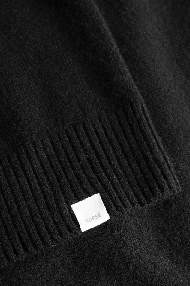Men Norse Standard Merino Lambswool Polo Black Norse Projects Knitwear