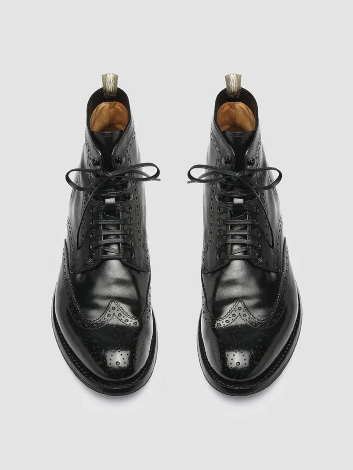 Men Officine Creative Footwear ANATOMIA 051 Black Leather Ankle Boots Men Officine Creative Footwear ANATOMIA 051 Black Leather Ankle Boots