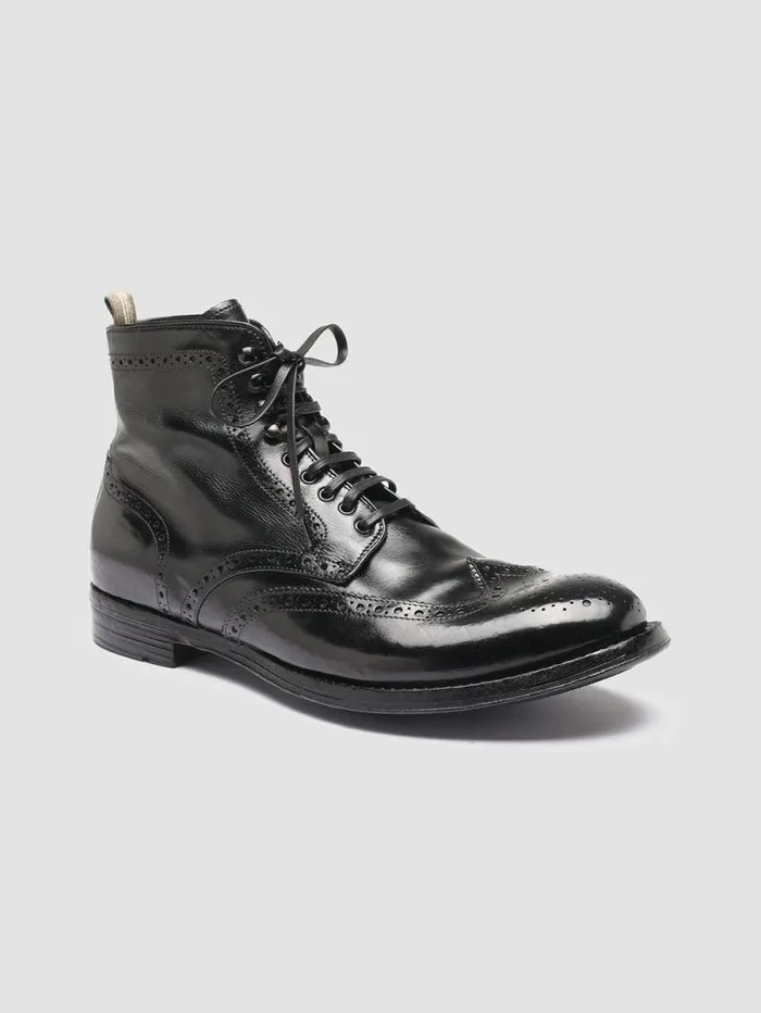 Men Officine Creative Footwear ANATOMIA 051 Black Leather Ankle Boots Men Officine Creative Footwear ANATOMIA 051 Black Leather Ankle Boots