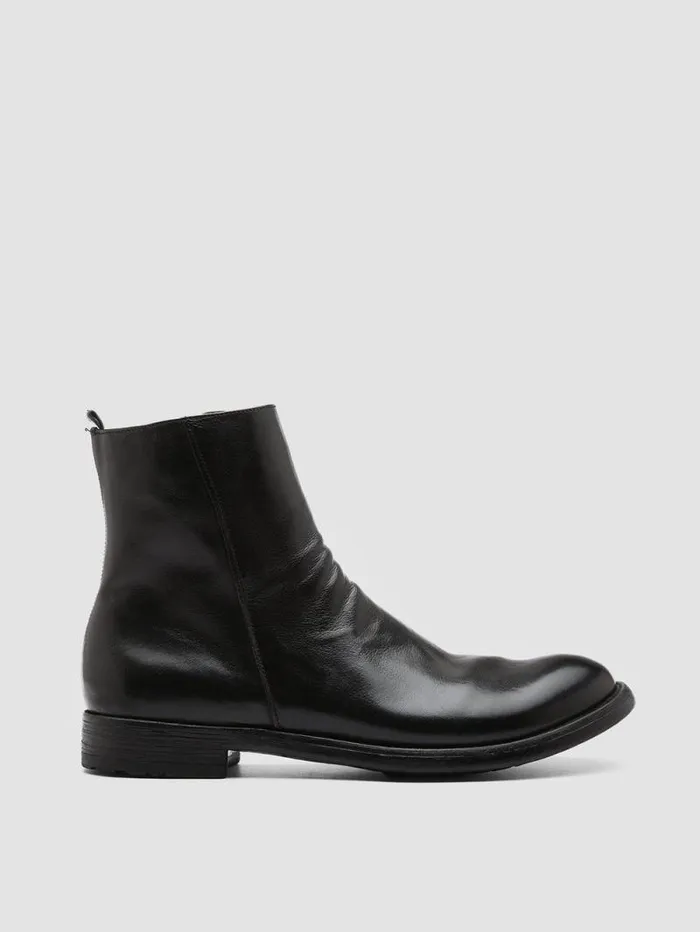 Men Officine Creative Footwear HIVE 010 Black Leather Boots